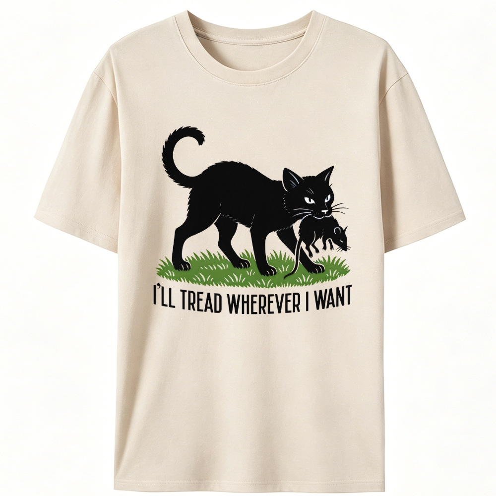 Black Cat vs Mouse Retro Designed for Women - Slim Fit Cotton Tee