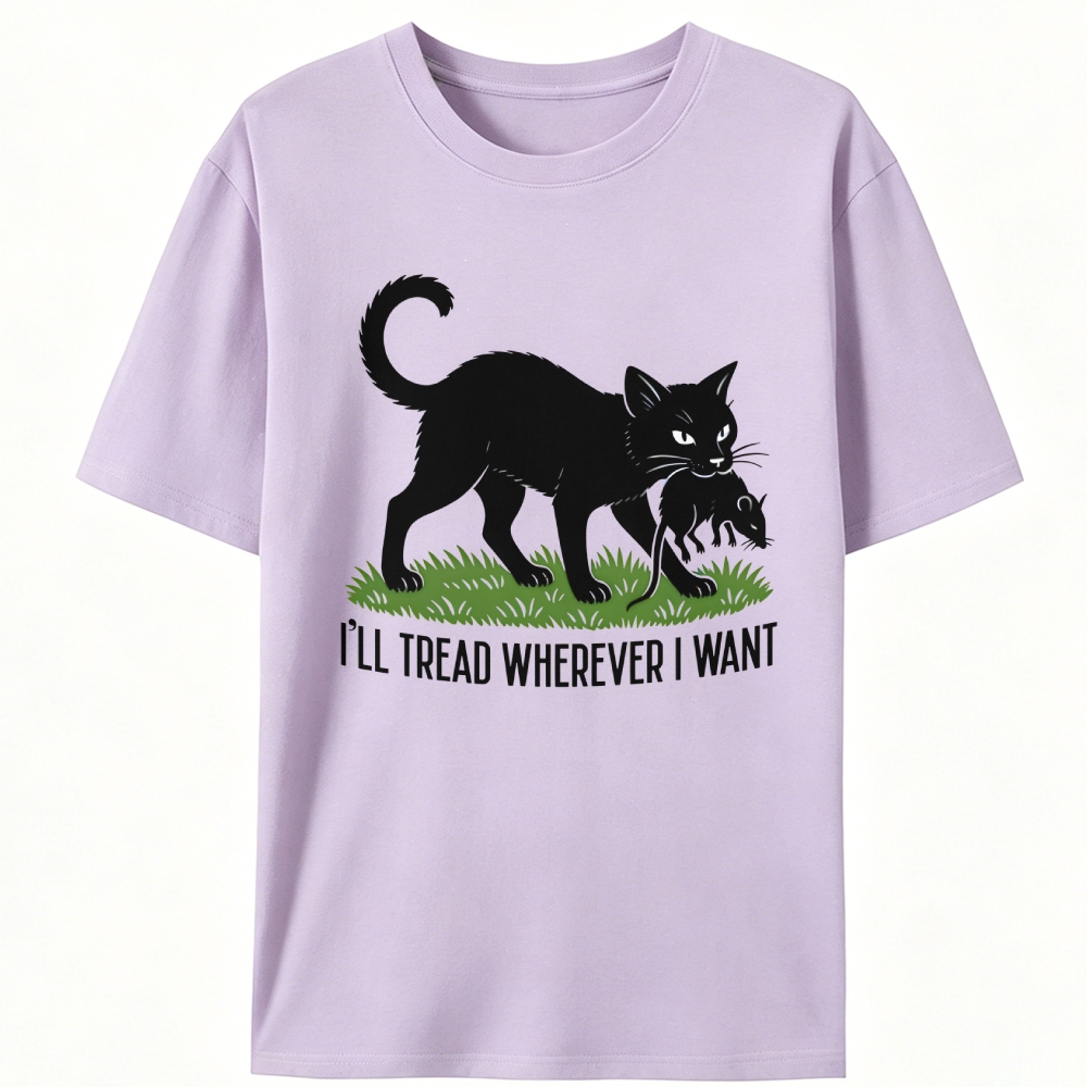 Black Cat vs Mouse Retro Designed for Women - Slim Fit Cotton Tee