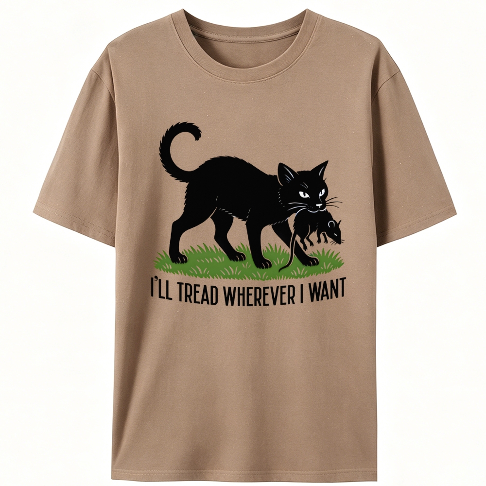 Black Cat vs Mouse Retro Designed for Women - Slim Fit Cotton Tee