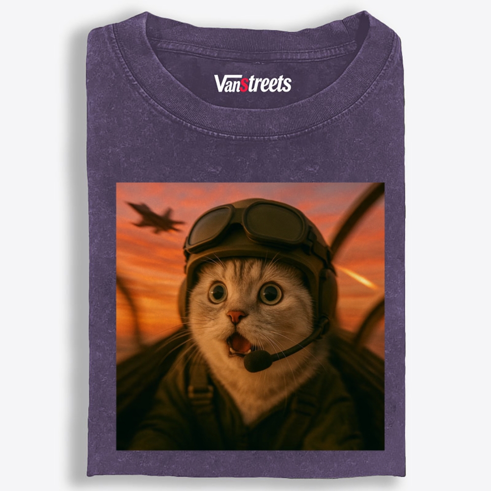 Shock Meow Retro Washed T-Shirt | 100% Cotton | Streetwear Essential
