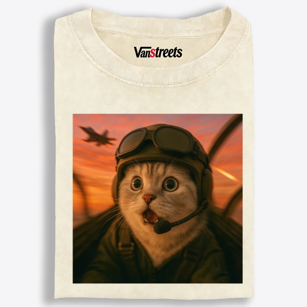 Shock Meow Retro Washed T-Shirt | 100% Cotton | Streetwear Essential