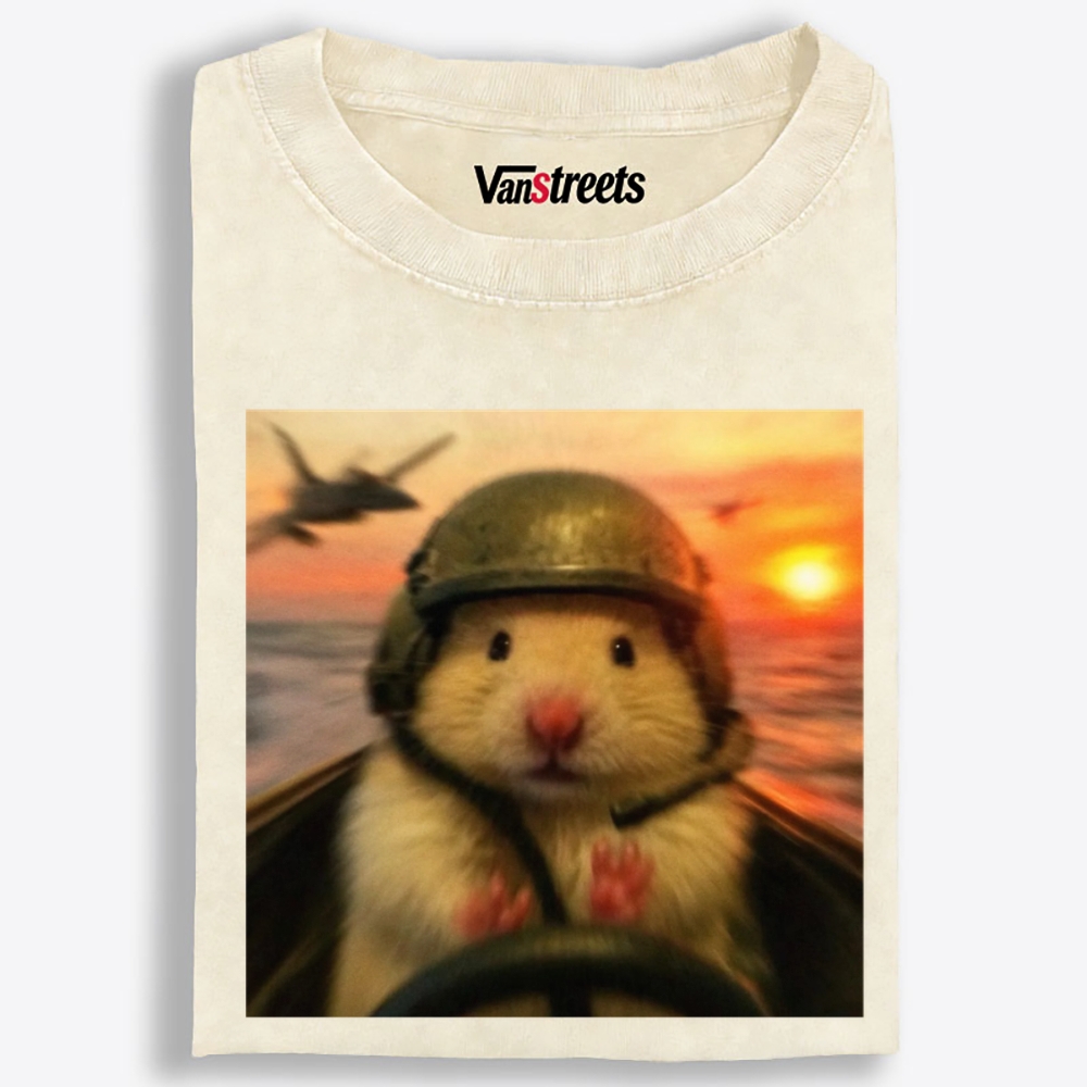 Marine Assault Hamster Retro Washed T-Shirt | 100% Cotton | Streetwear Essential