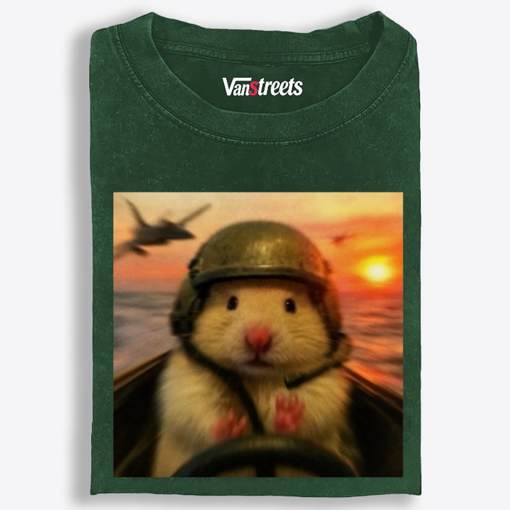 Marine Assault Hamster Retro Washed T-Shirt | 100% Cotton | Streetwear Essential