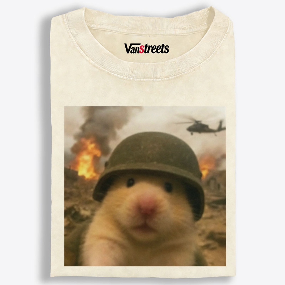 War Hamster Retro Washed T-Shirt | 100% Cotton | Streetwear Essential