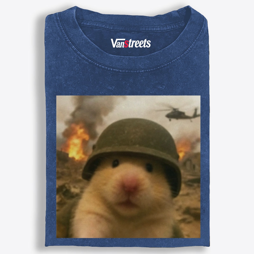 War Hamster Retro Washed T-Shirt | 100% Cotton | Streetwear Essential