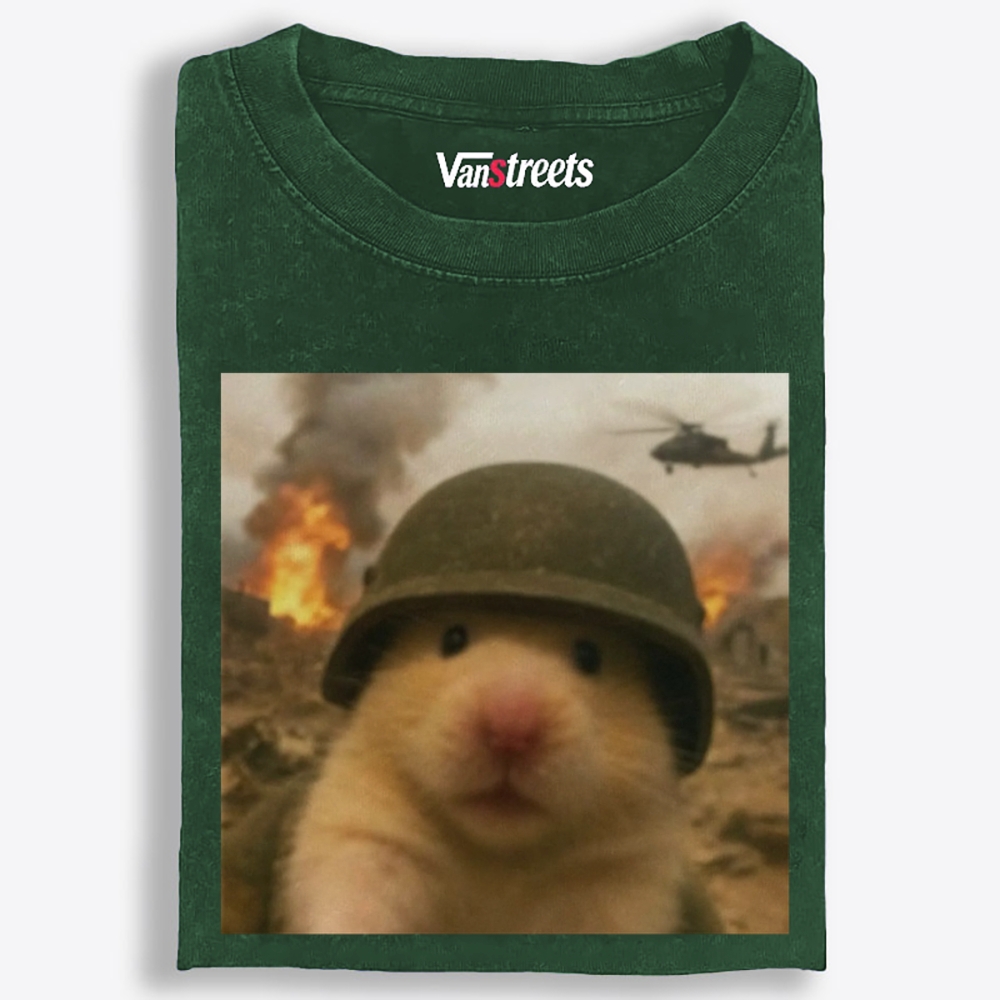 War Hamster Retro Washed T-Shirt | 100% Cotton | Streetwear Essential