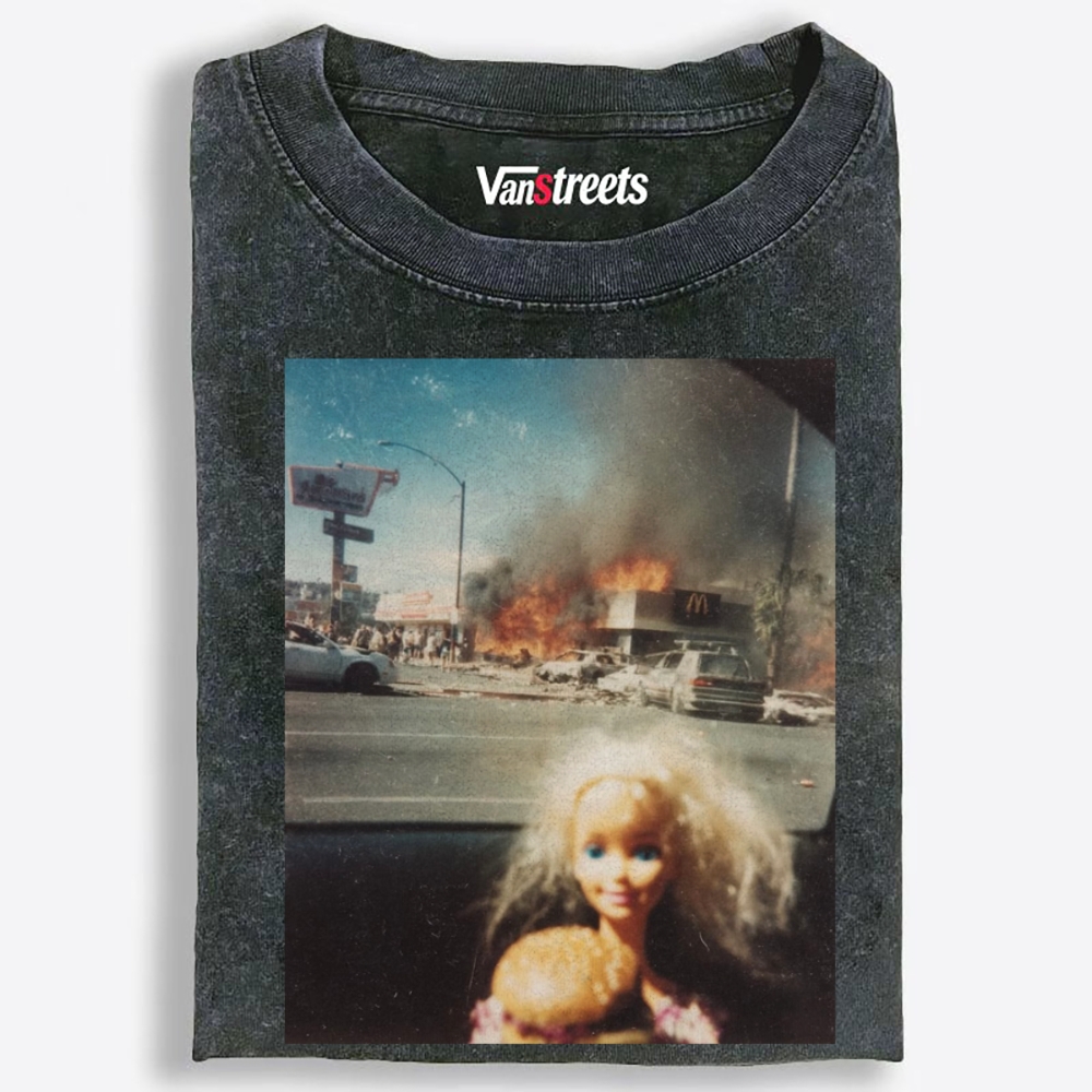 Apocalypse Barbie Retro Washed T-Shirt | 100% Cotton | Streetwear Essential