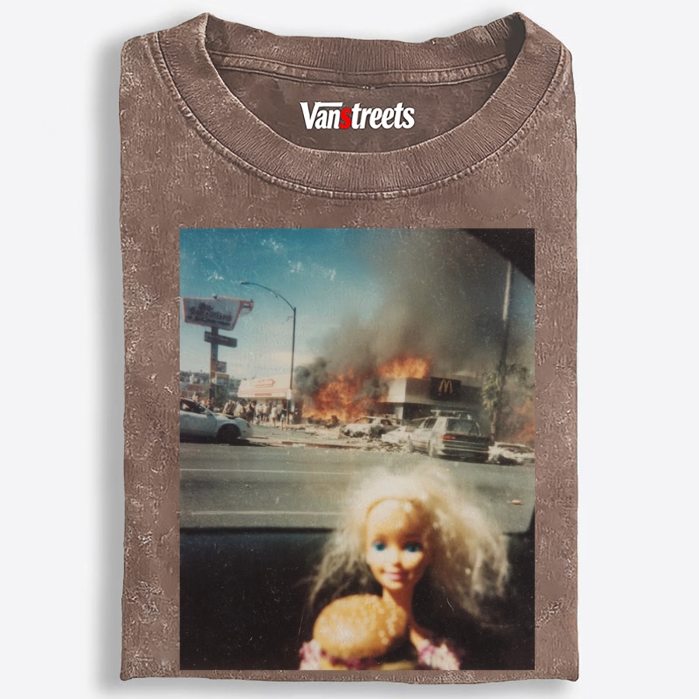 Apocalypse Barbie Retro Washed T-Shirt | 100% Cotton | Streetwear Essential
