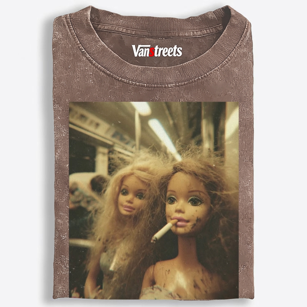 Grunge Barbie Retro Washed T-Shirt | 100% Cotton | Streetwear Essential