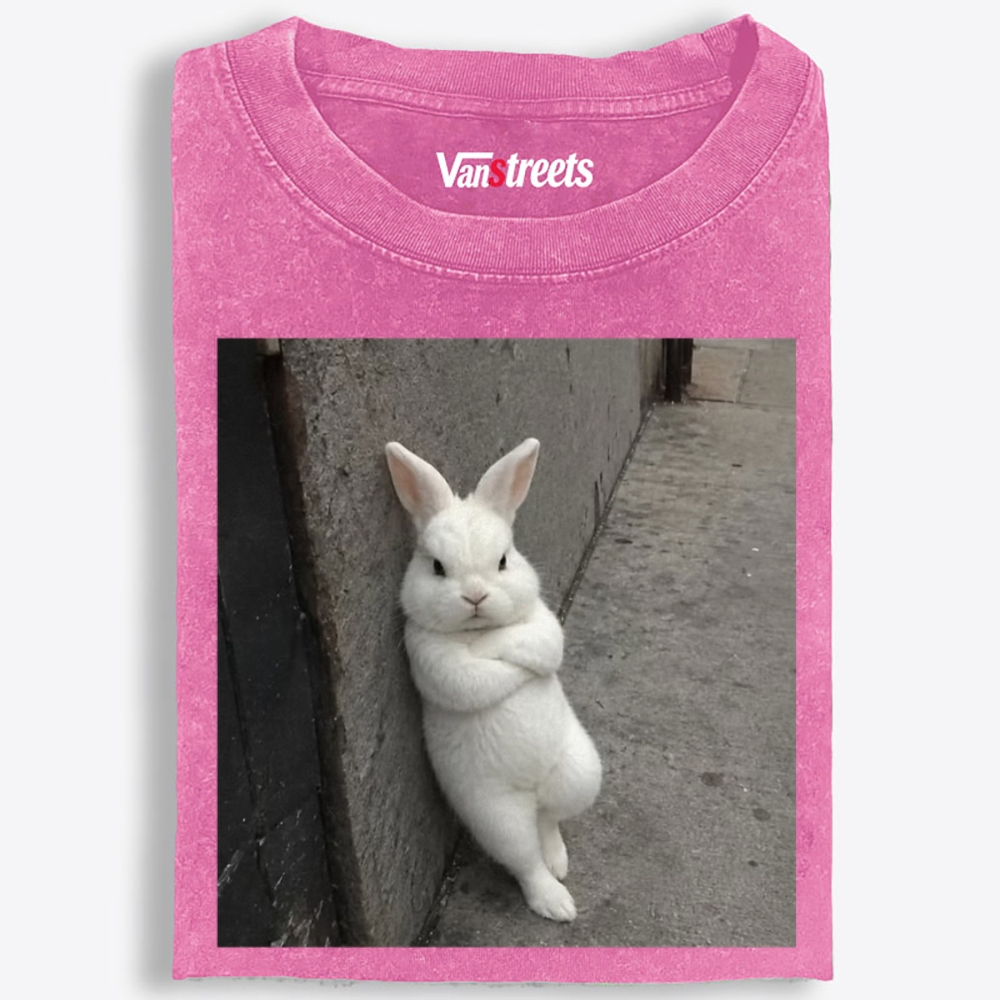 Street Bunny Retro Washed T-Shirt | 100% Cotton | Streetwear Essential