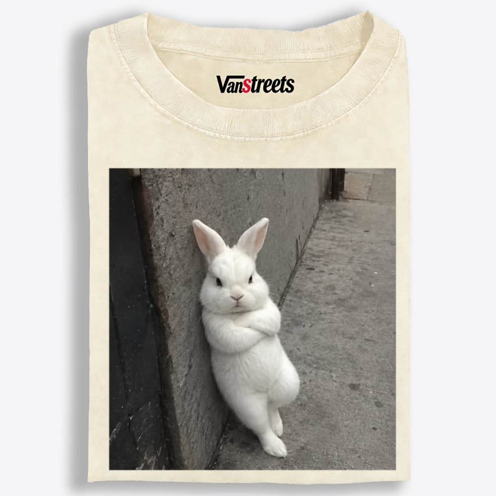 Street Bunny Retro Washed T-Shirt | 100% Cotton | Streetwear Essential