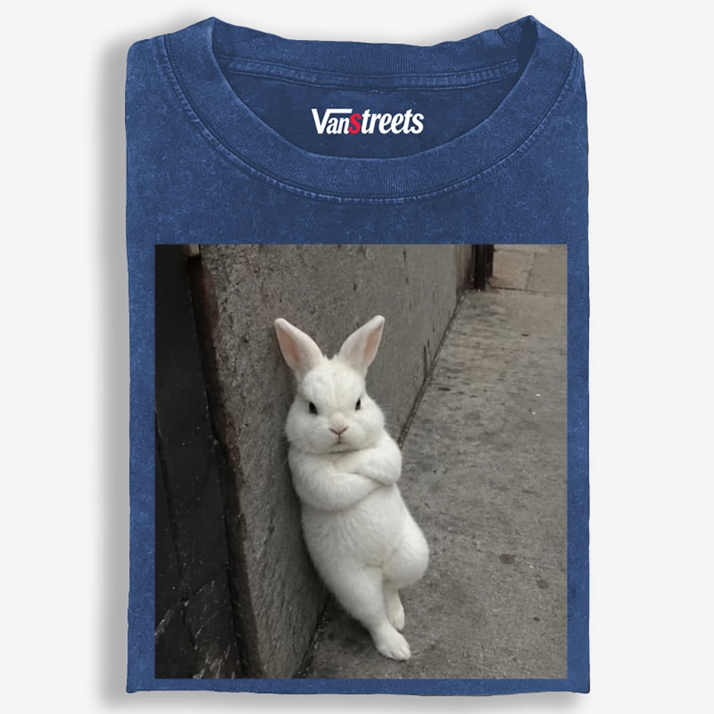 Street Bunny Retro Washed T-Shirt | 100% Cotton | Streetwear Essential