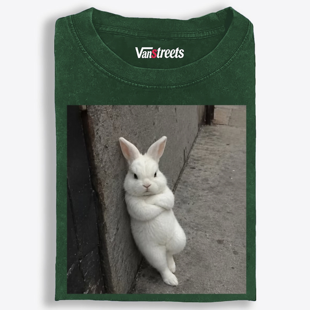 Street Bunny Retro Washed T-Shirt | 100% Cotton | Streetwear Essential