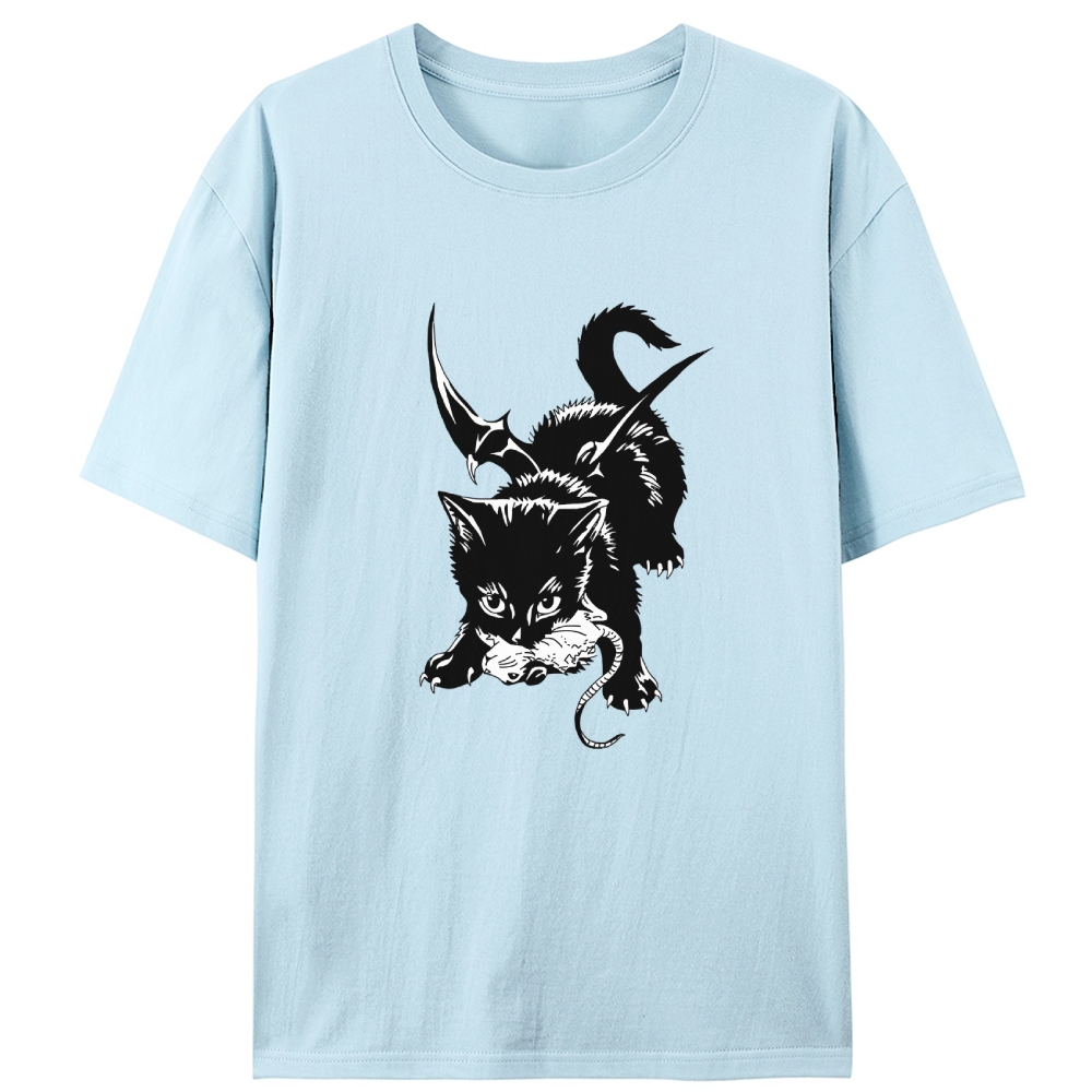 Demon Cat Retro Designed for Women - Slim Fit Cotton Tee