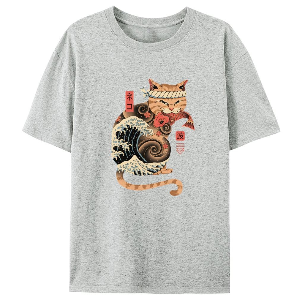 Samurai Cat Retro Designed for Women - Slim Fit Cotton Tee