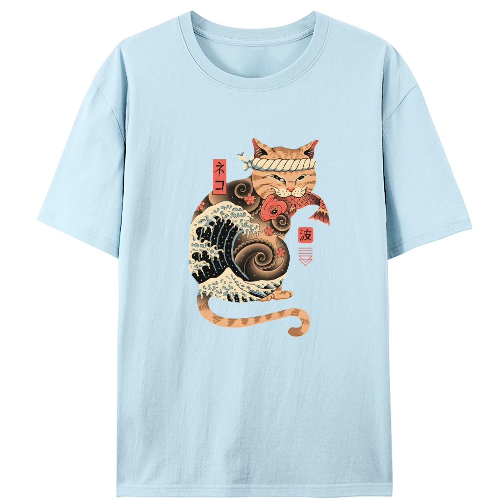 Samurai Cat Retro Designed for Women - Slim Fit Cotton Tee