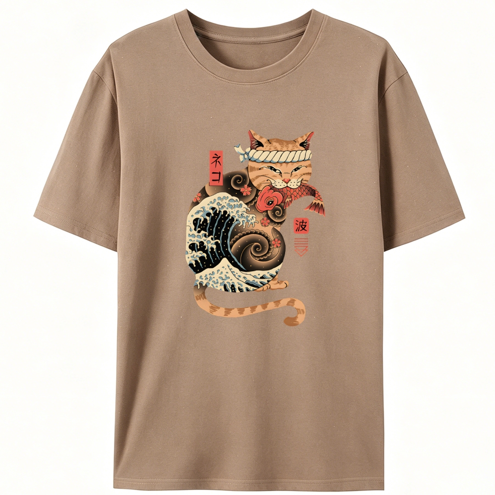 Samurai Cat Retro Designed for Women - Slim Fit Cotton Tee