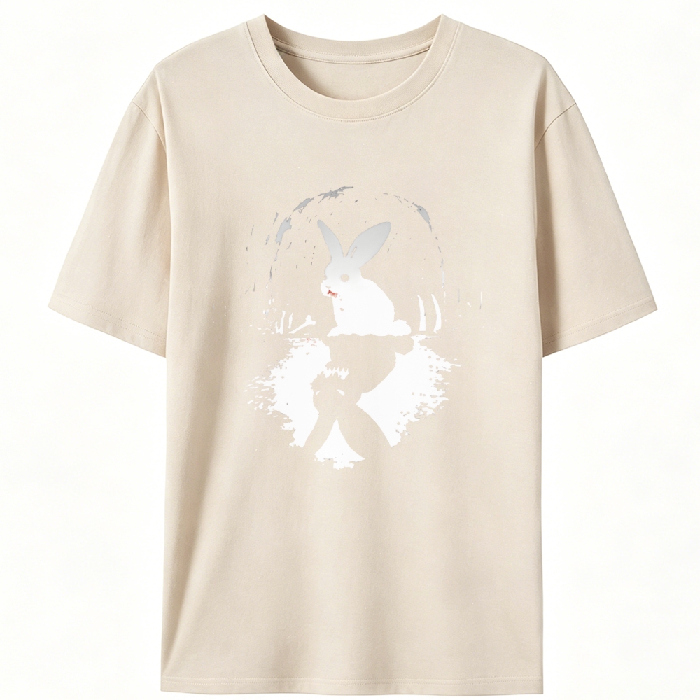 Shadows Beneath the Pure White Retro Designed for Women - Slim Fit Cotton Tee