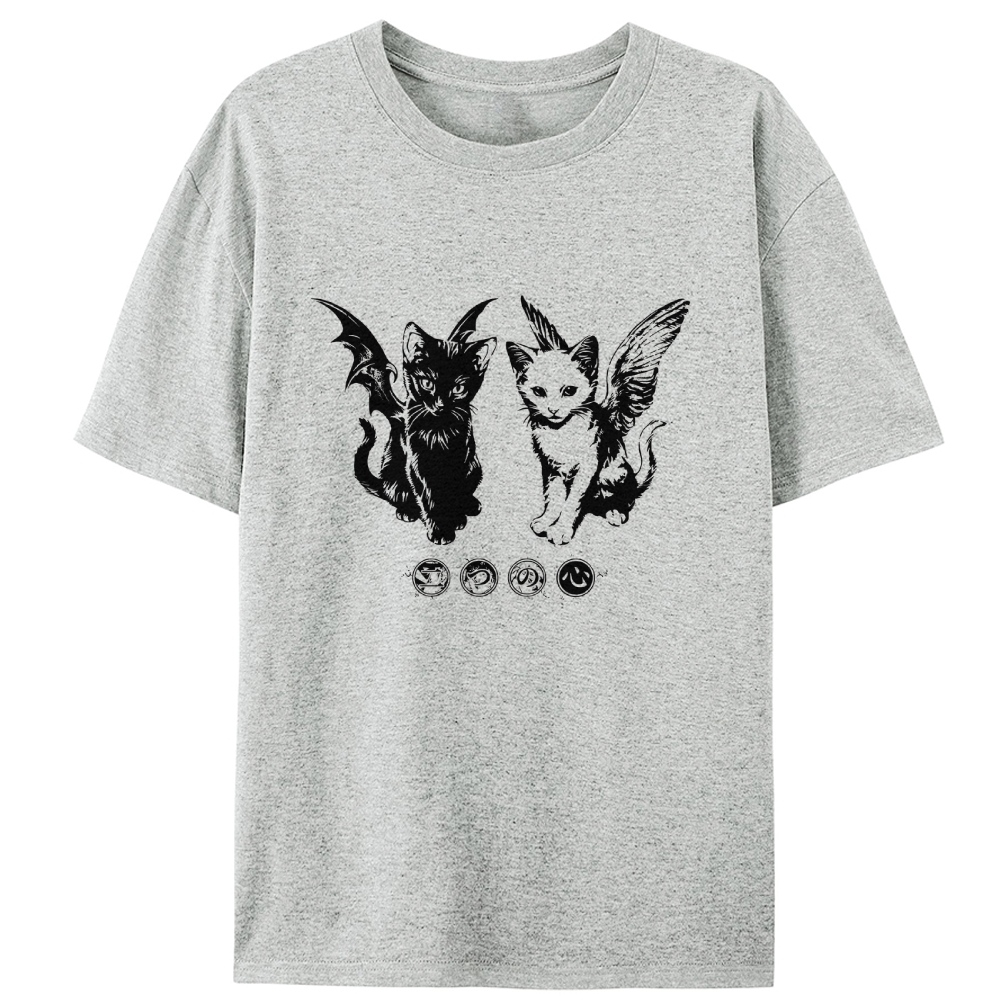 Angel Demon Duo Retro Designed for Women - Slim Fit Cotton Tee