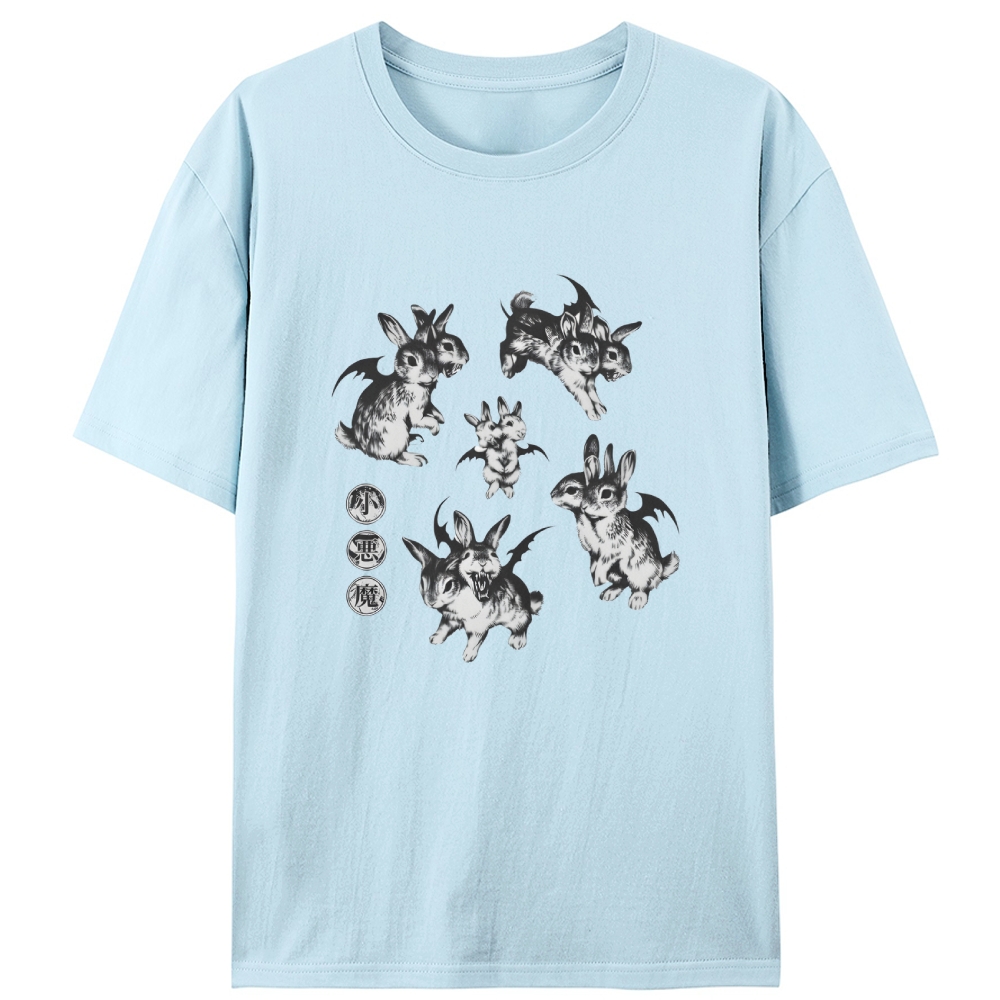 Two-Headed Rabbit Retro Designed for Women - Slim Fit Cotton Tee