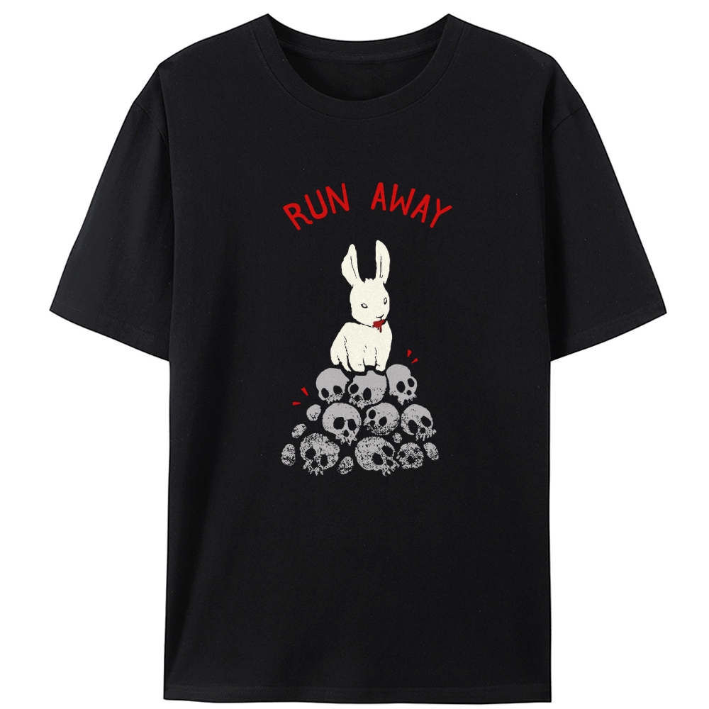 Run Away Killer Rabbit Of Caerbannog Retro Designed for Women - Slim Fit Cotton Tee