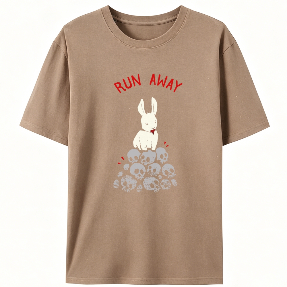 Run Away Killer Rabbit Of Caerbannog Retro Designed for Women - Slim Fit Cotton Tee