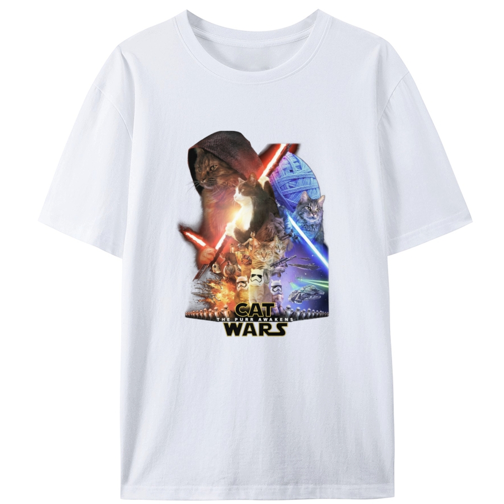 Cat Wars: The Purr Awakens" Vintage Designed for Women - Slim Fit Cotton Tee