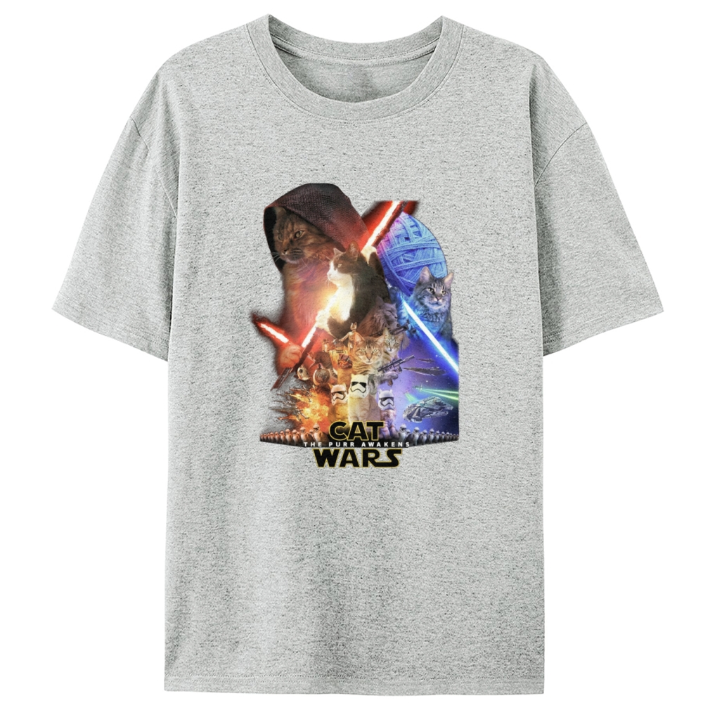 Cat Wars: The Purr Awakens" Vintage Designed for Women - Slim Fit Cotton Tee