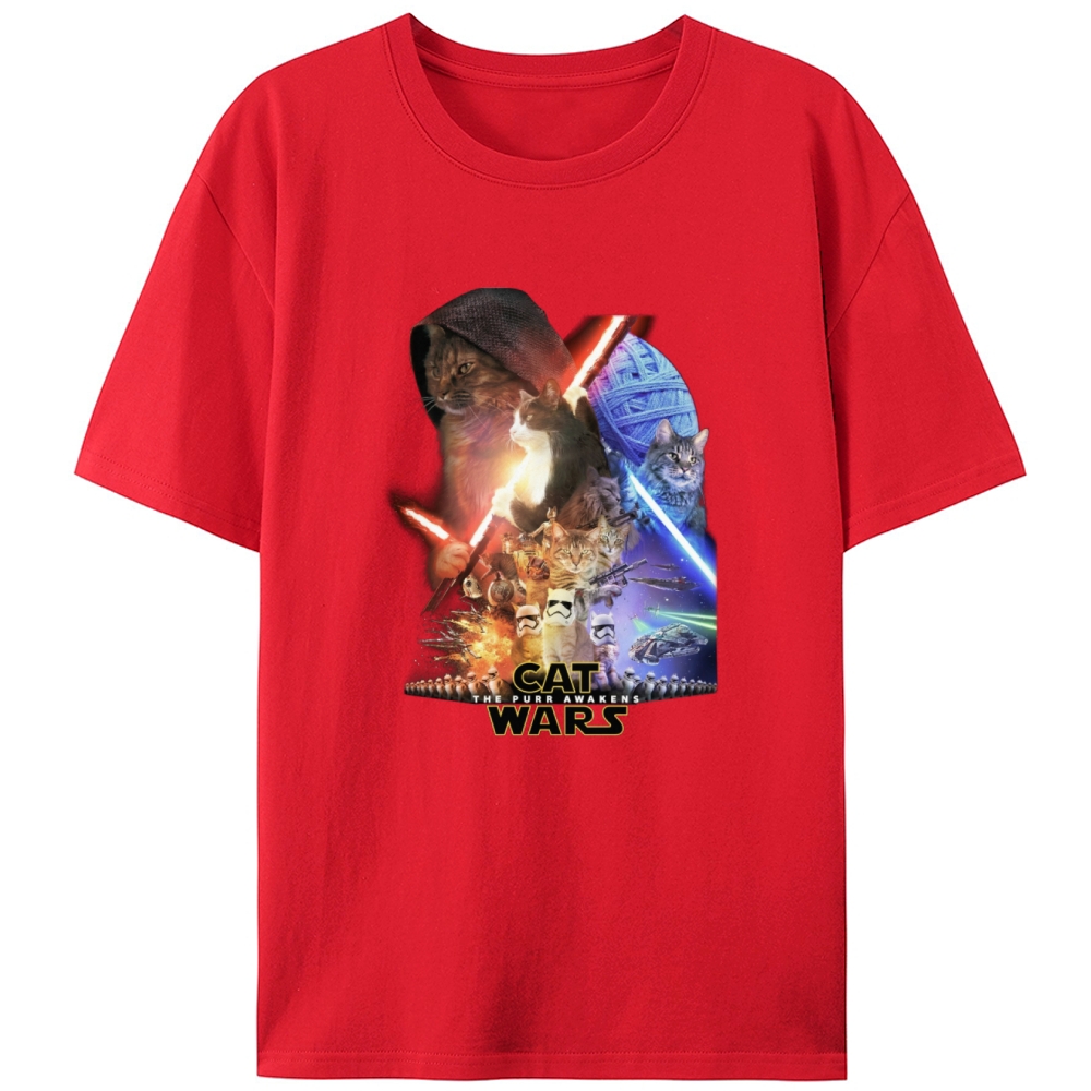 Cat Wars: The Purr Awakens" Vintage Designed for Women - Slim Fit Cotton Tee