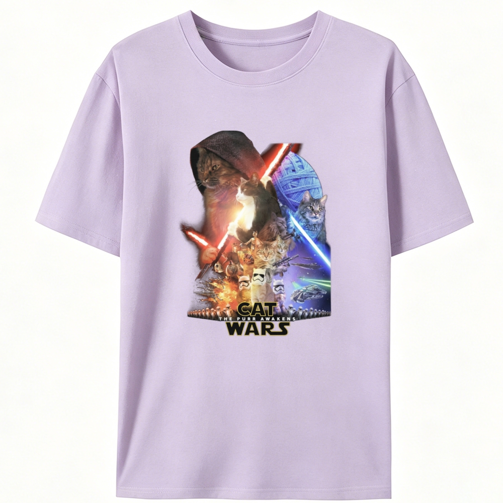 Cat Wars: The Purr Awakens" Vintage Designed for Women - Slim Fit Cotton Tee