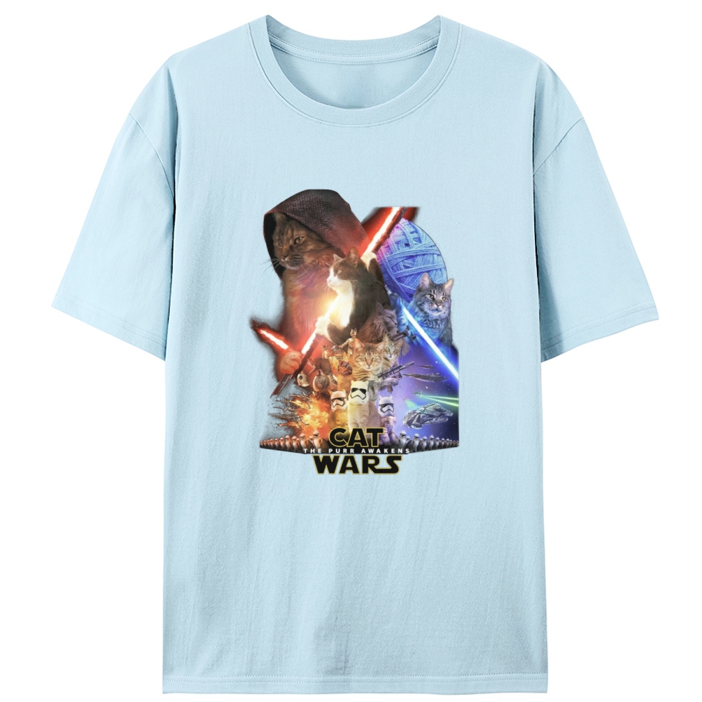 Cat Wars: The Purr Awakens" Vintage Designed for Women - Slim Fit Cotton Tee