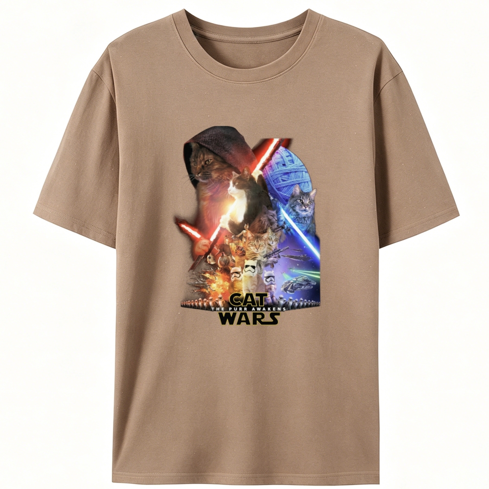 Cat Wars: The Purr Awakens" Vintage Designed for Women - Slim Fit Cotton Tee