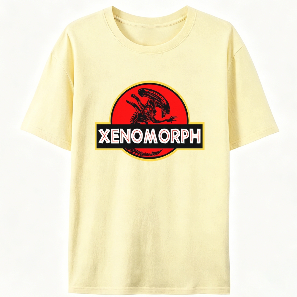 Xenomorph Jurassic Park Logo Retro Designed for Women - Slim Fit Cotton Tee