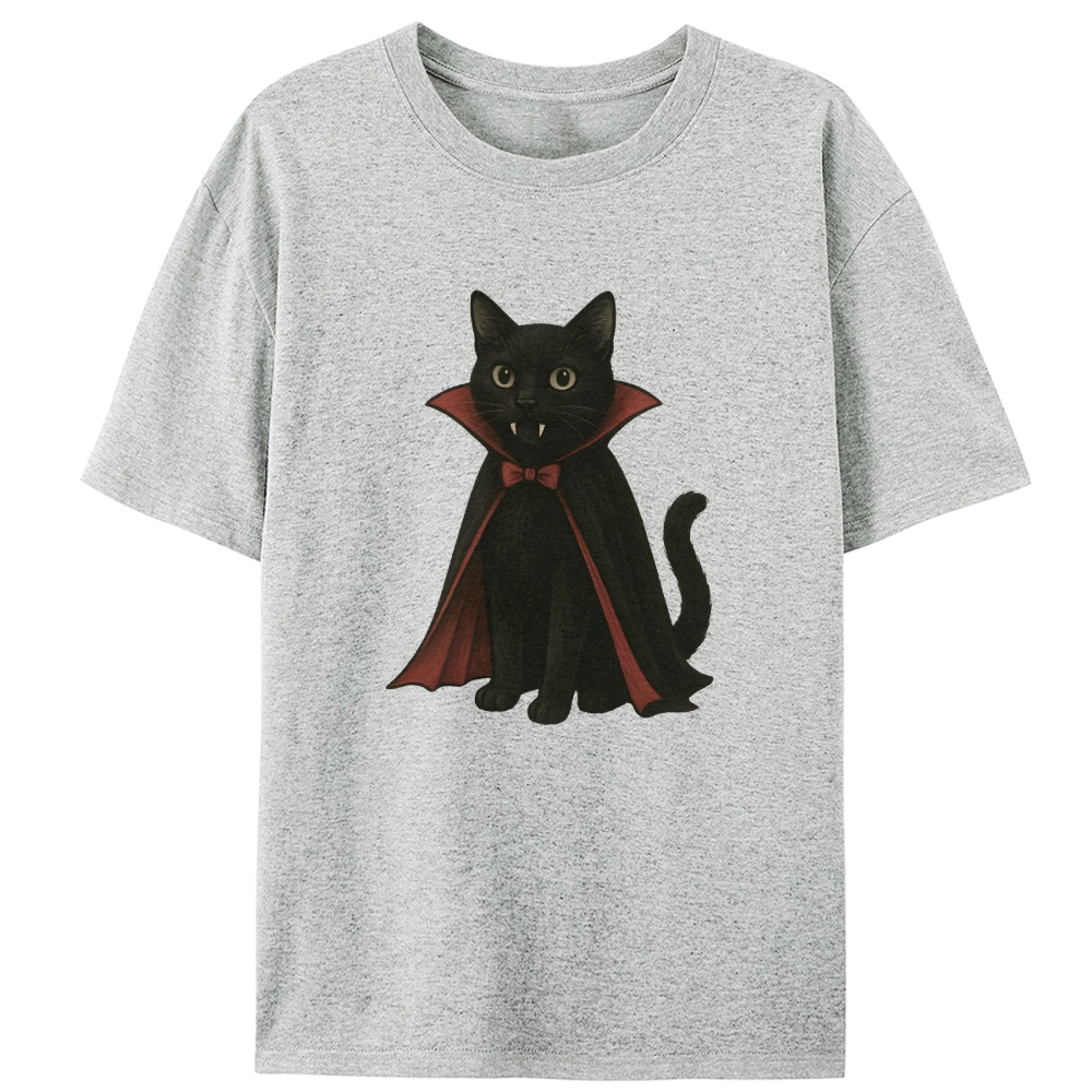 Vampire Black Cat Retro Designed for Women - Slim Fit Cotton Tee