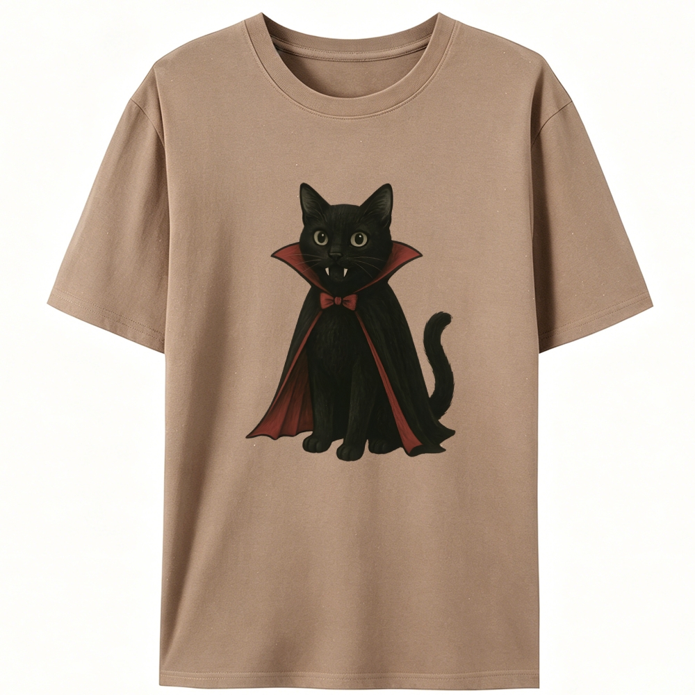 Vampire Black Cat Retro Designed for Women - Slim Fit Cotton Tee
