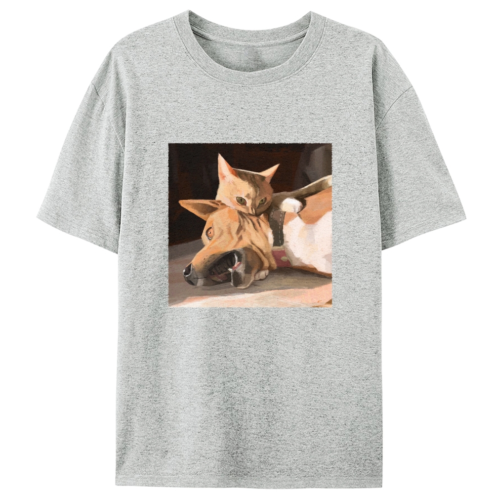 Don't Mess With The Cat Retro Designed for Women - Slim Fit Cotton Tee