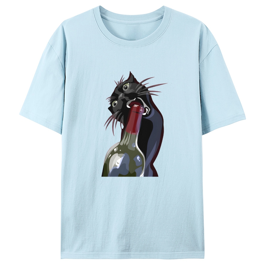 Drunk Black Cat Retro Designed for Women - Slim Fit Cotton Tee