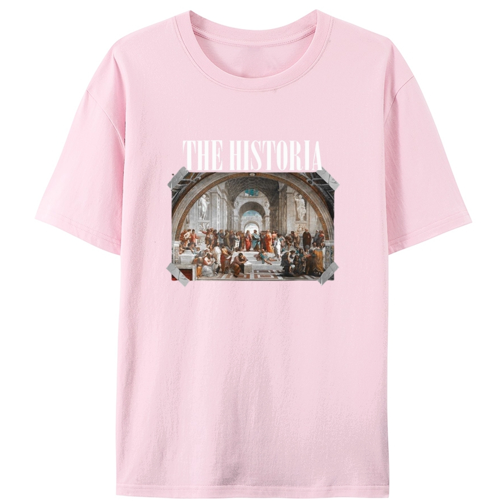 The Historia - School of Athens Retro Designed for Women - Slim Fit Cotton Tee