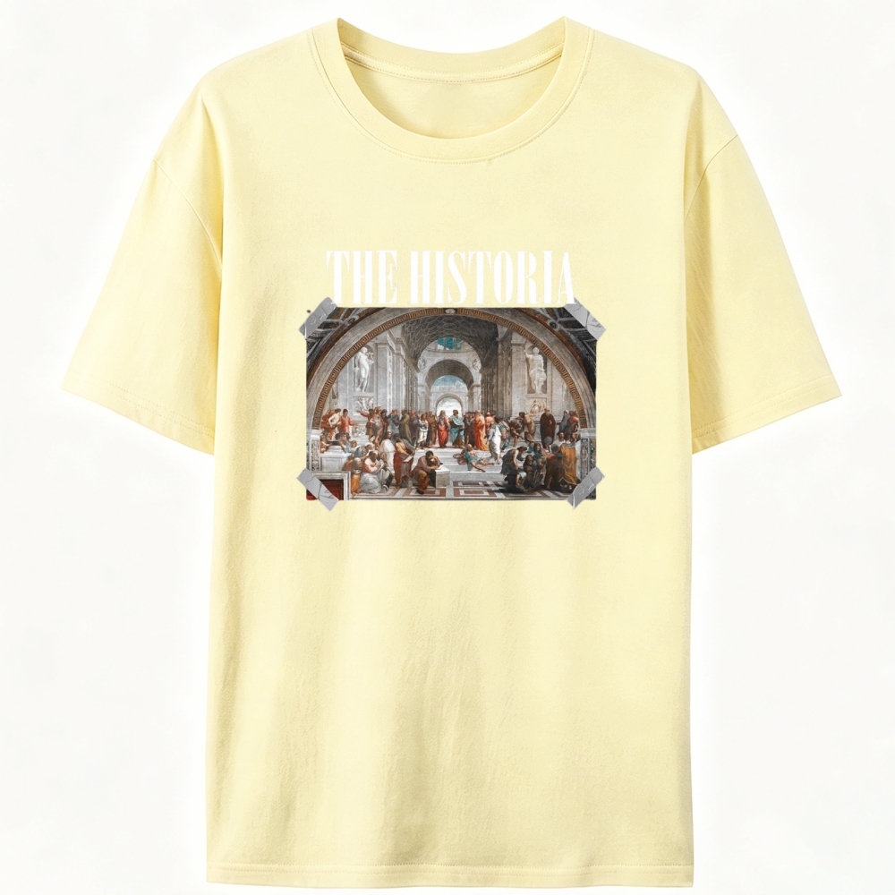 The Historia - School of Athens Retro Designed for Women - Slim Fit Cotton Tee