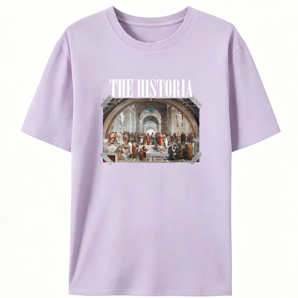 The Historia - School of Athens Retro Designed for Women - Slim Fit Cotton Tee