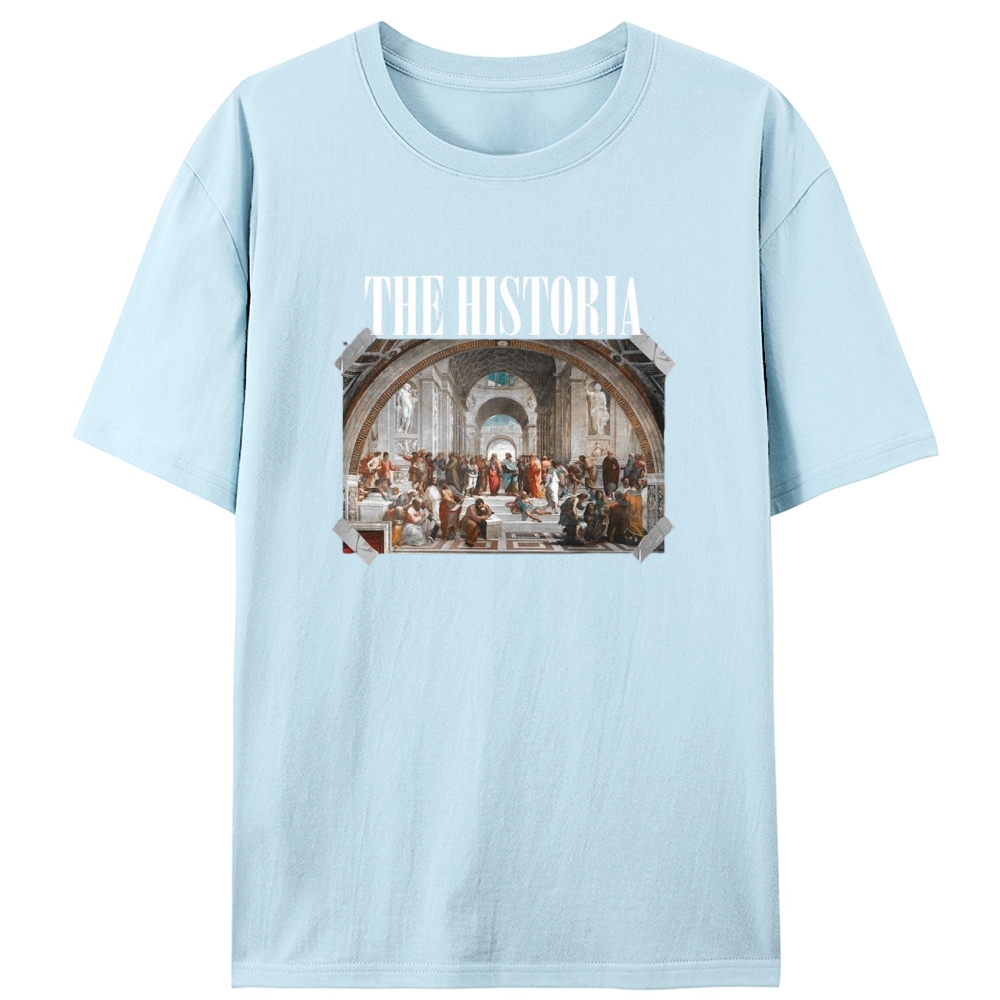 The Historia - School of Athens Retro Designed for Women - Slim Fit Cotton Tee