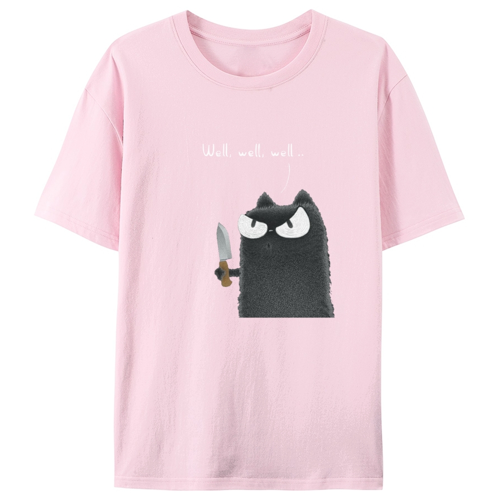 Knife Cat Retro Designed for Women - Slim Fit Cotton Tee