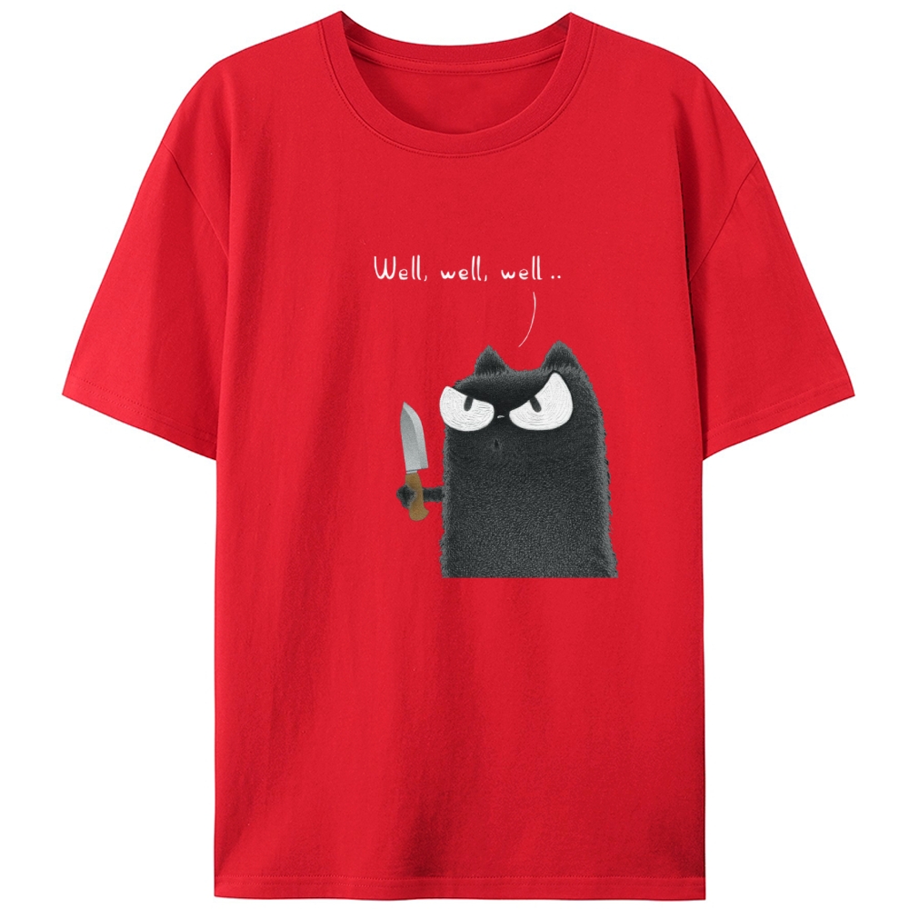 Knife Cat Retro Designed for Women - Slim Fit Cotton Tee