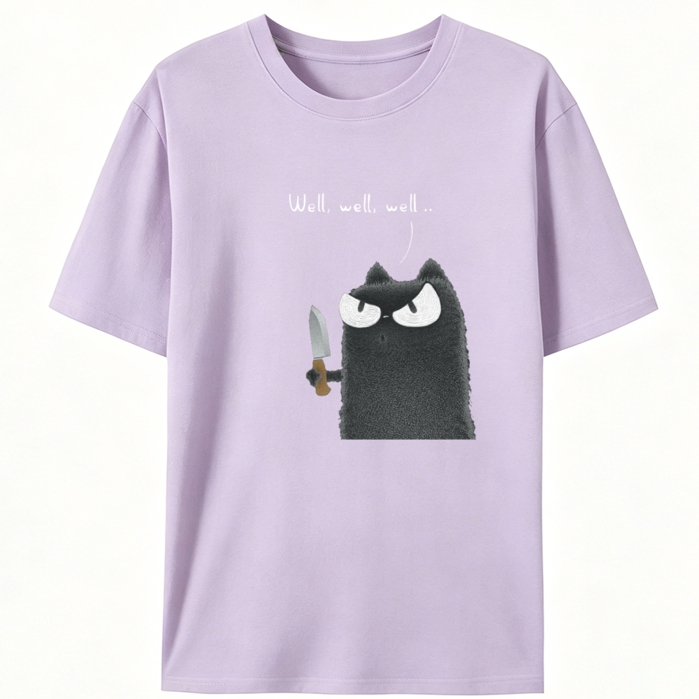 Knife Cat Retro Designed for Women - Slim Fit Cotton Tee