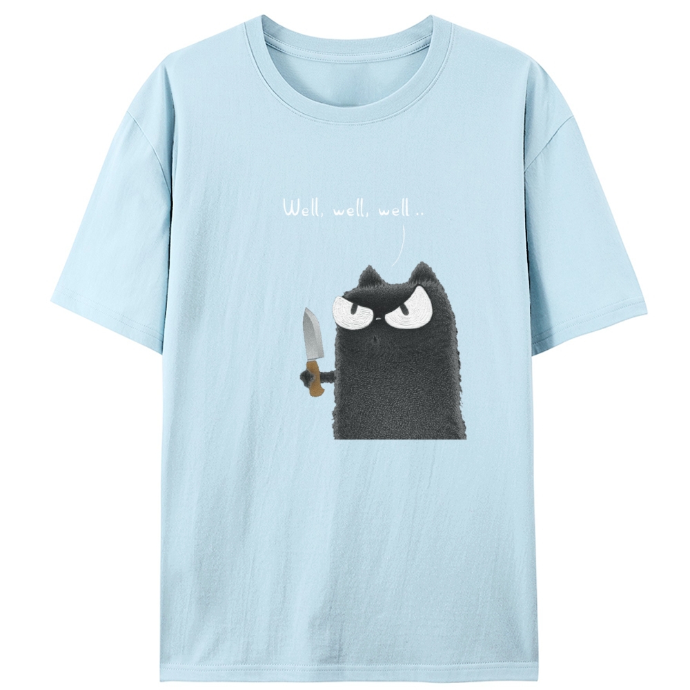 Knife Cat Retro Designed for Women - Slim Fit Cotton Tee