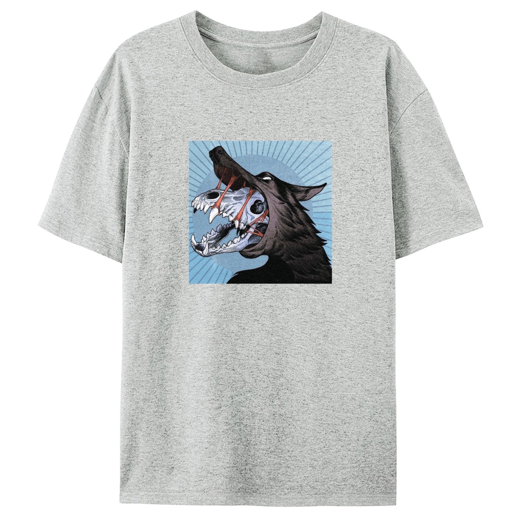 Skull Beneath the Wolf Retro Designed for Women - Slim Fit Cotton Tee