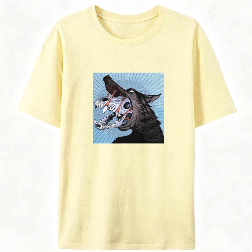 Skull Beneath the Wolf Retro Designed for Women - Slim Fit Cotton Tee
