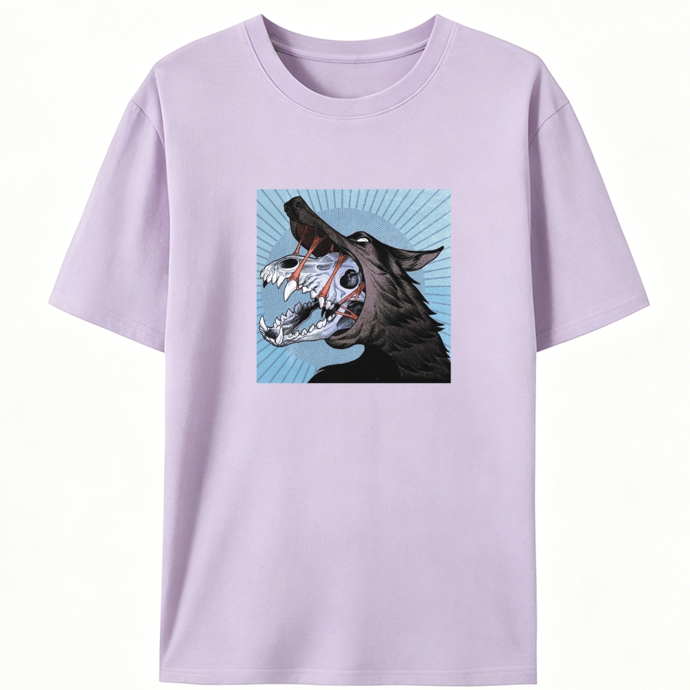 Skull Beneath the Wolf Retro Designed for Women - Slim Fit Cotton Tee