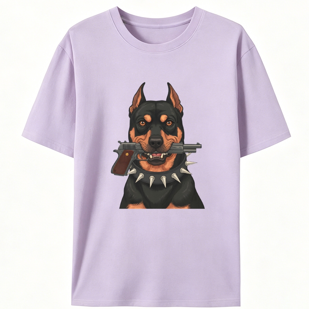 Gun Doberman Retro Designed for Women - Slim Fit Cotton Tee
