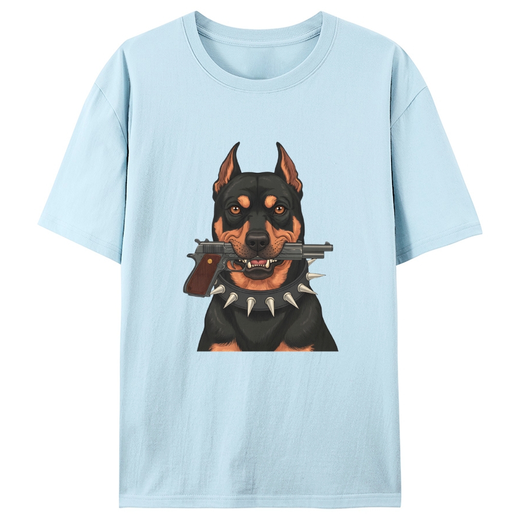 Gun Doberman Retro Designed for Women - Slim Fit Cotton Tee